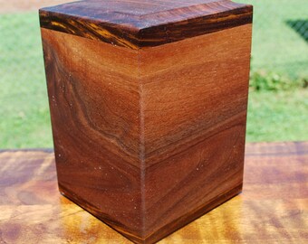 On Sale-Dog (up to 100 pounds) Urn-Bottom Load-Handcrafted from Black Walnut with Wenge Accents-FREE Optional Basic Custom Laser Engraving