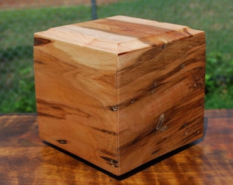Dog (up to 115 pounds) Urn-Bottom Loading-Handcrafted from dark Ambrosia Maple-FREE Optional Basic Custom Laser Engraving