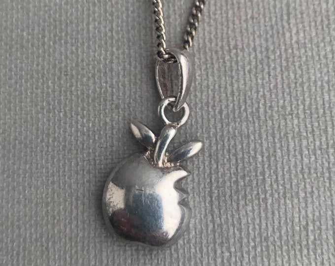 silver apple pendant