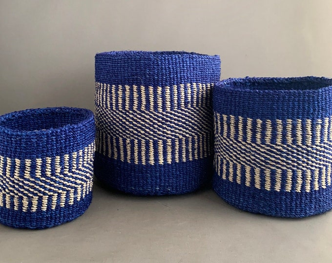 trio of woven baskets