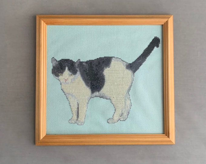 cross stitched cat picture