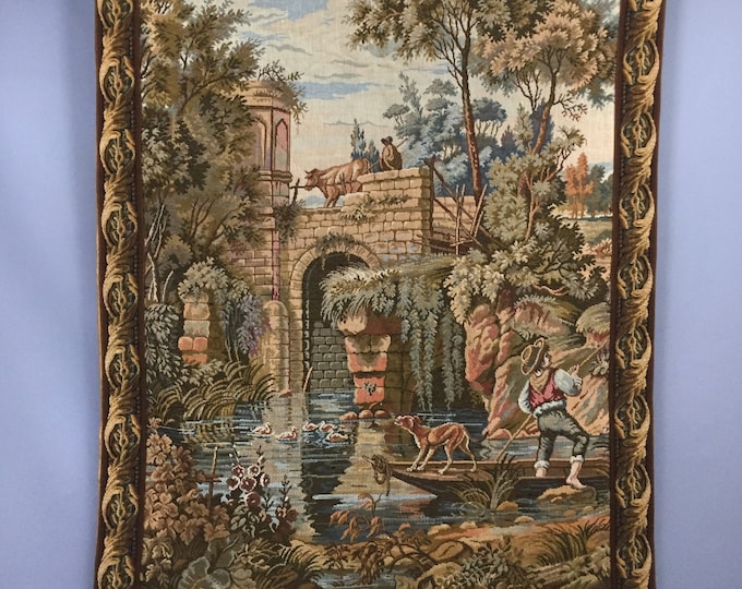 vintage Belgium tapestry wall hanging