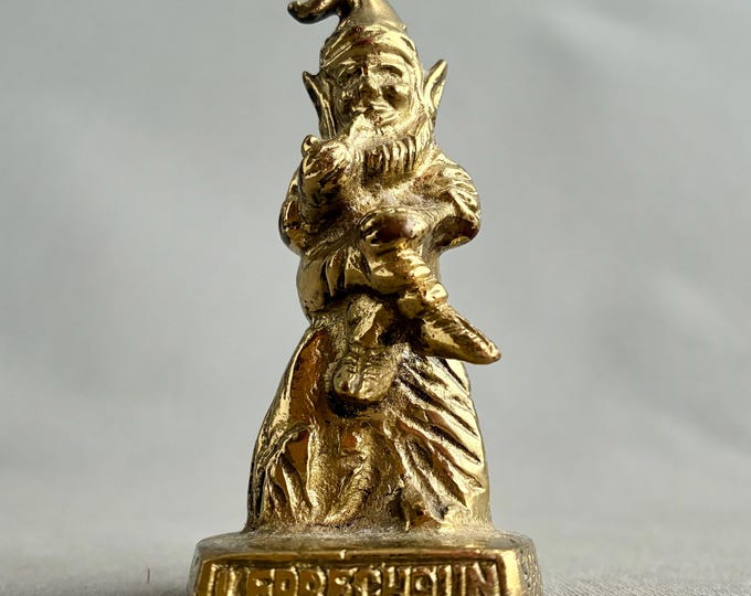 Vintage solid brass leprechaun figurine