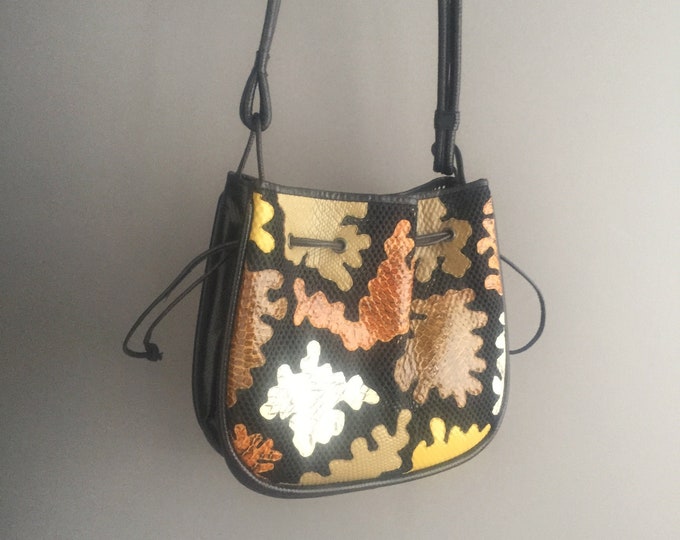 Andrea Pfister 1980s python skin and mesh bag