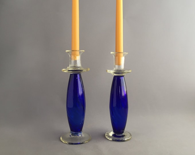 Studio glass candlestick holder