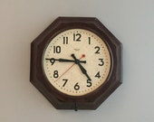 Smiths Sectric Electric Wall Clock Bakelite Octagonal 30s 40s ART DECO