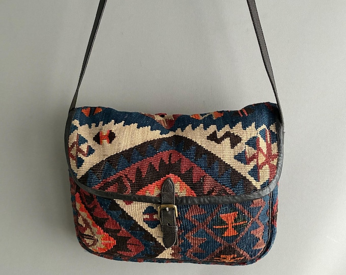 Kilim carpet crossbody bag