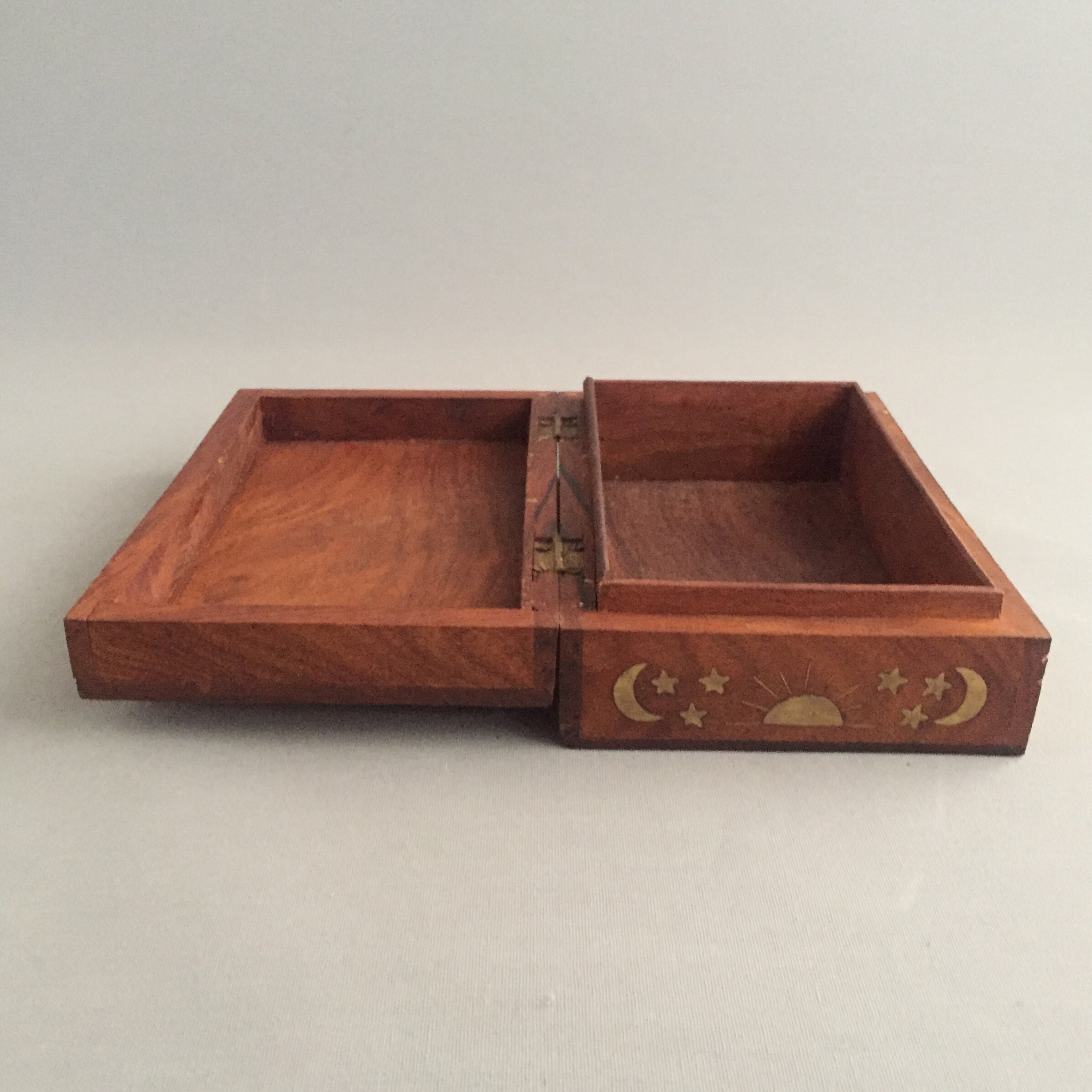 brass inlayed teak box