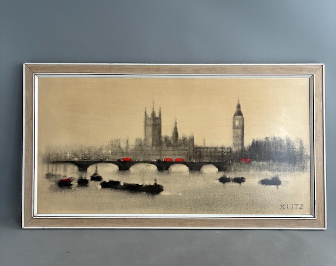 framed print  Houses of Parliament and Big Ben from the River Thames,  by the artist Anthony Robert Klitz