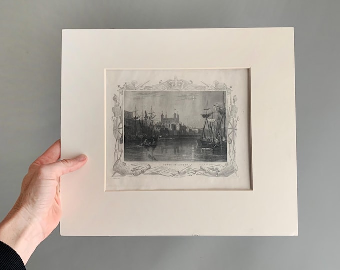 antique Tower of London print