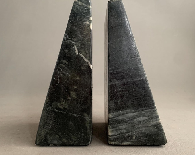 black marble bookends