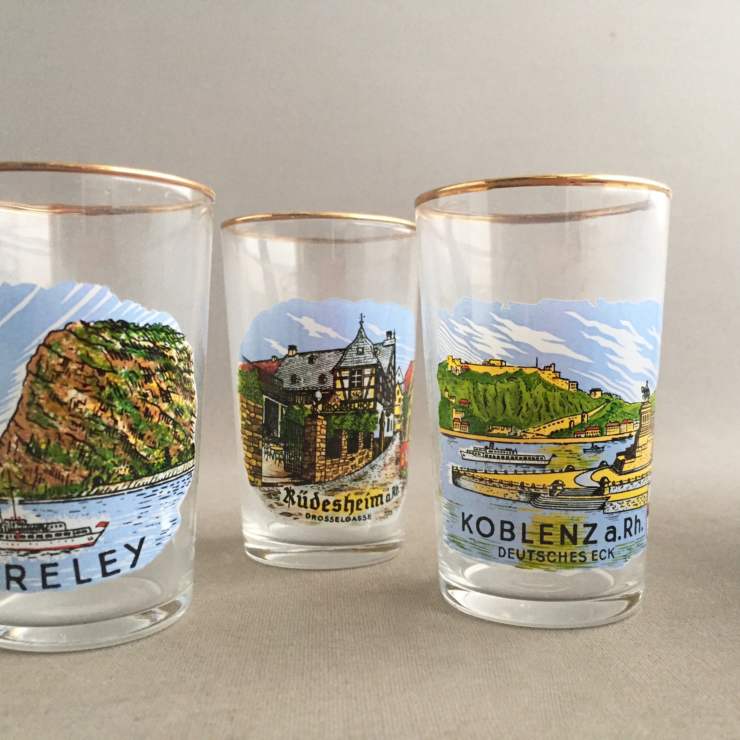 1960s german shot glasses