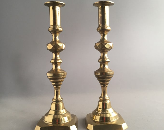 Large Brass Victorian candle stick holders