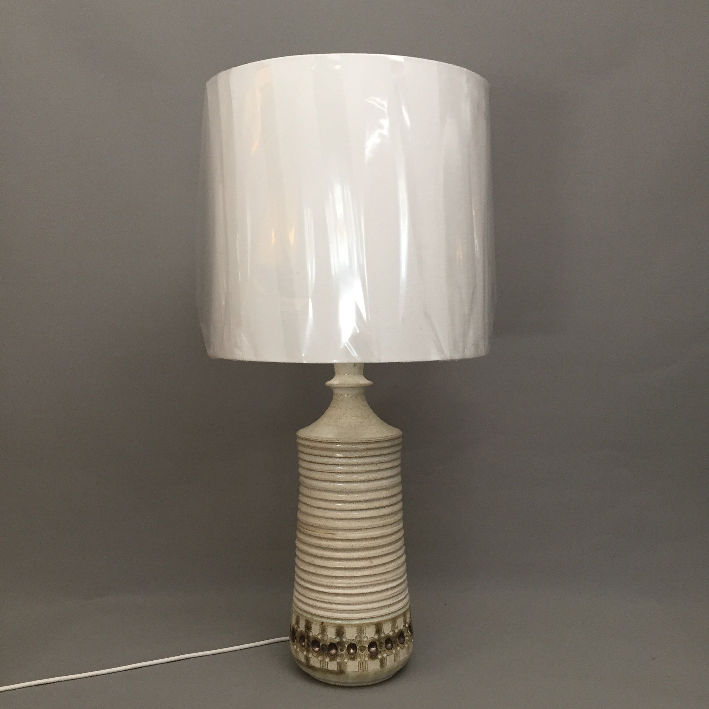 1970s Jersey pottery lamp base and shade
