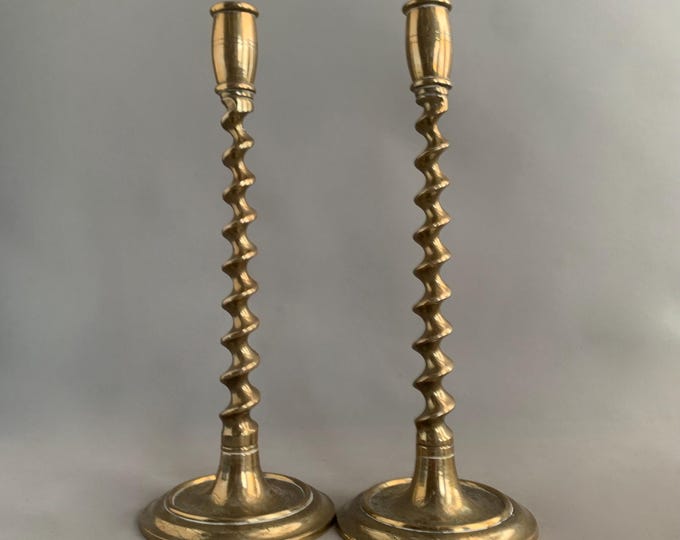 Twisted brass candle holders