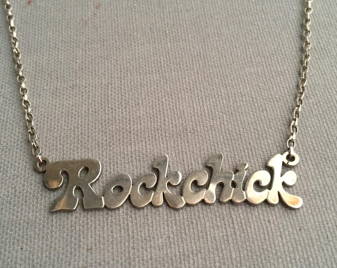 1980s "Rockchick" silver pendant necklace