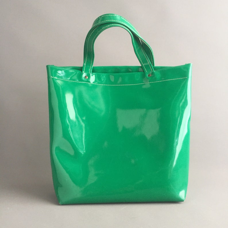 1960s patent pvc tote bag