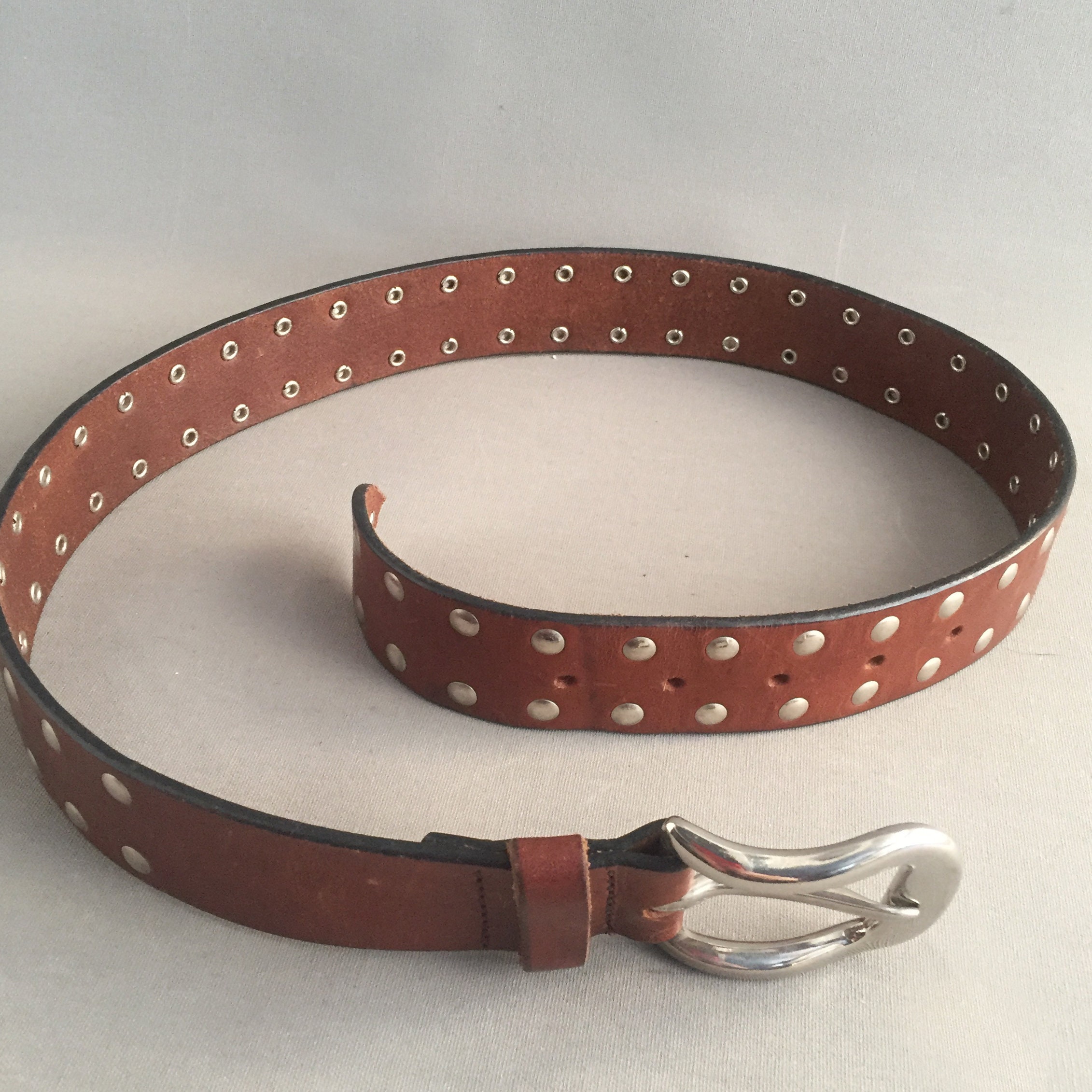 chunky leather studded belt