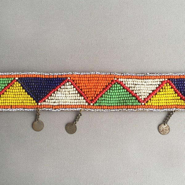 Handcrafted Maasai Masai Ethnic Tribal  Beaded Leather Belt