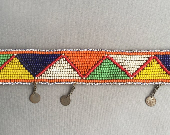 Handcrafted Maasai Masai Ethnic Tribal  Beaded Leather Belt