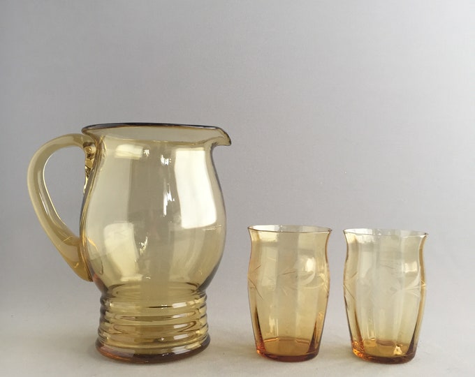 1950s amber glass jug