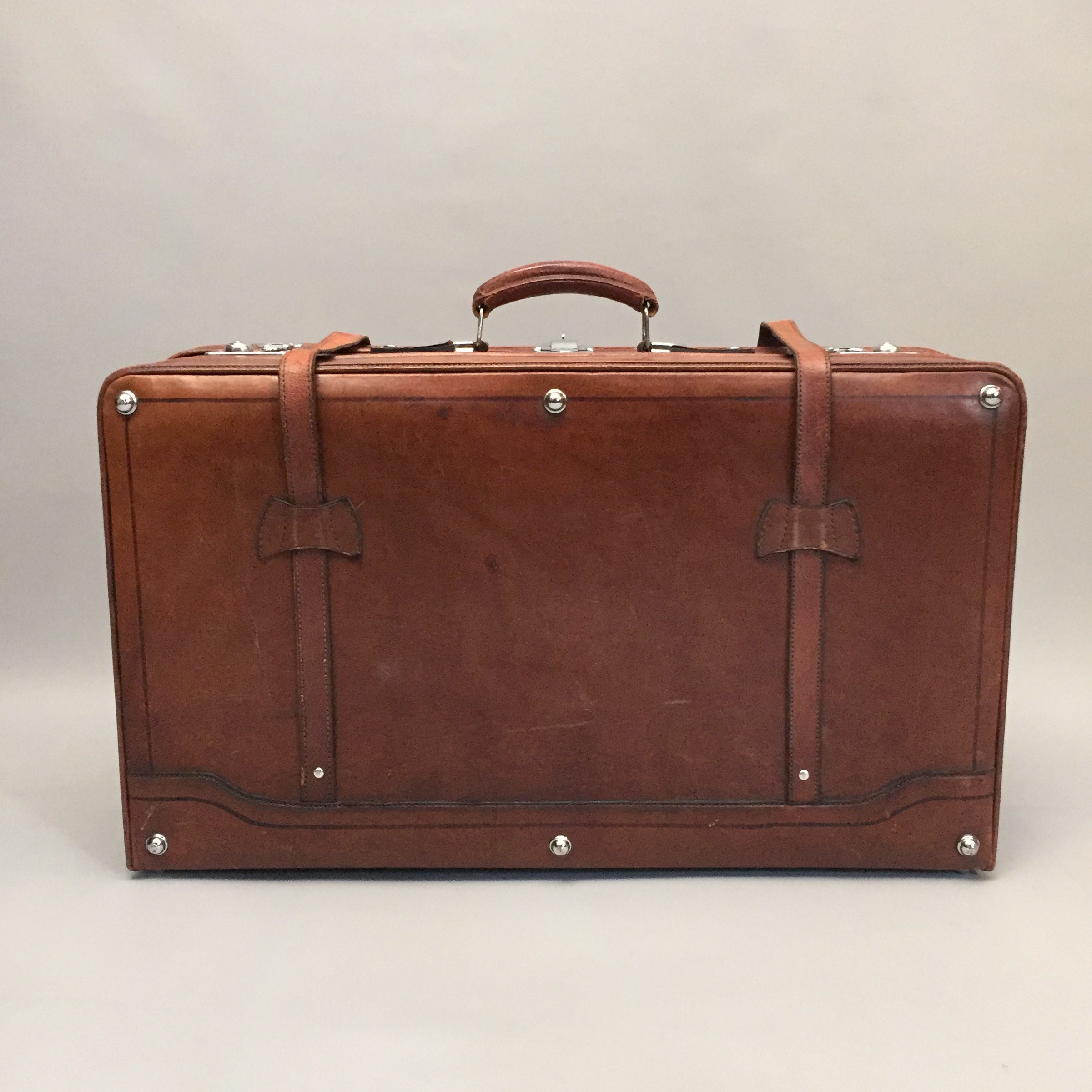 large leather suitcase