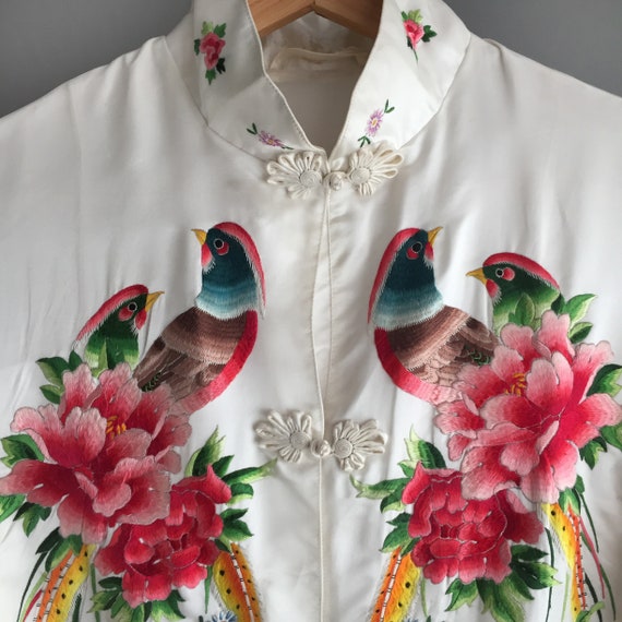 1940s pure silk embroidered jacket - image 2