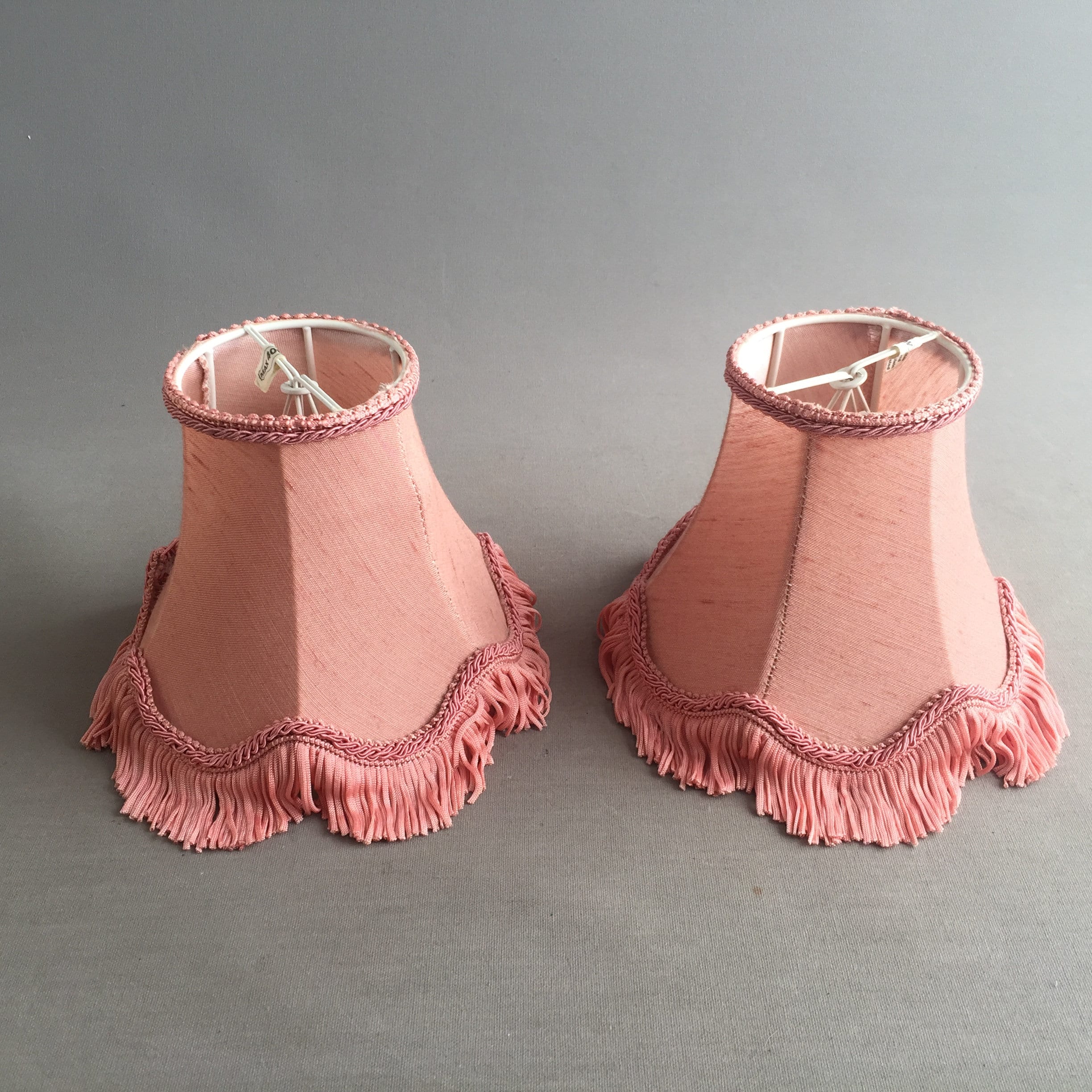 1970s pink tassel lampshades