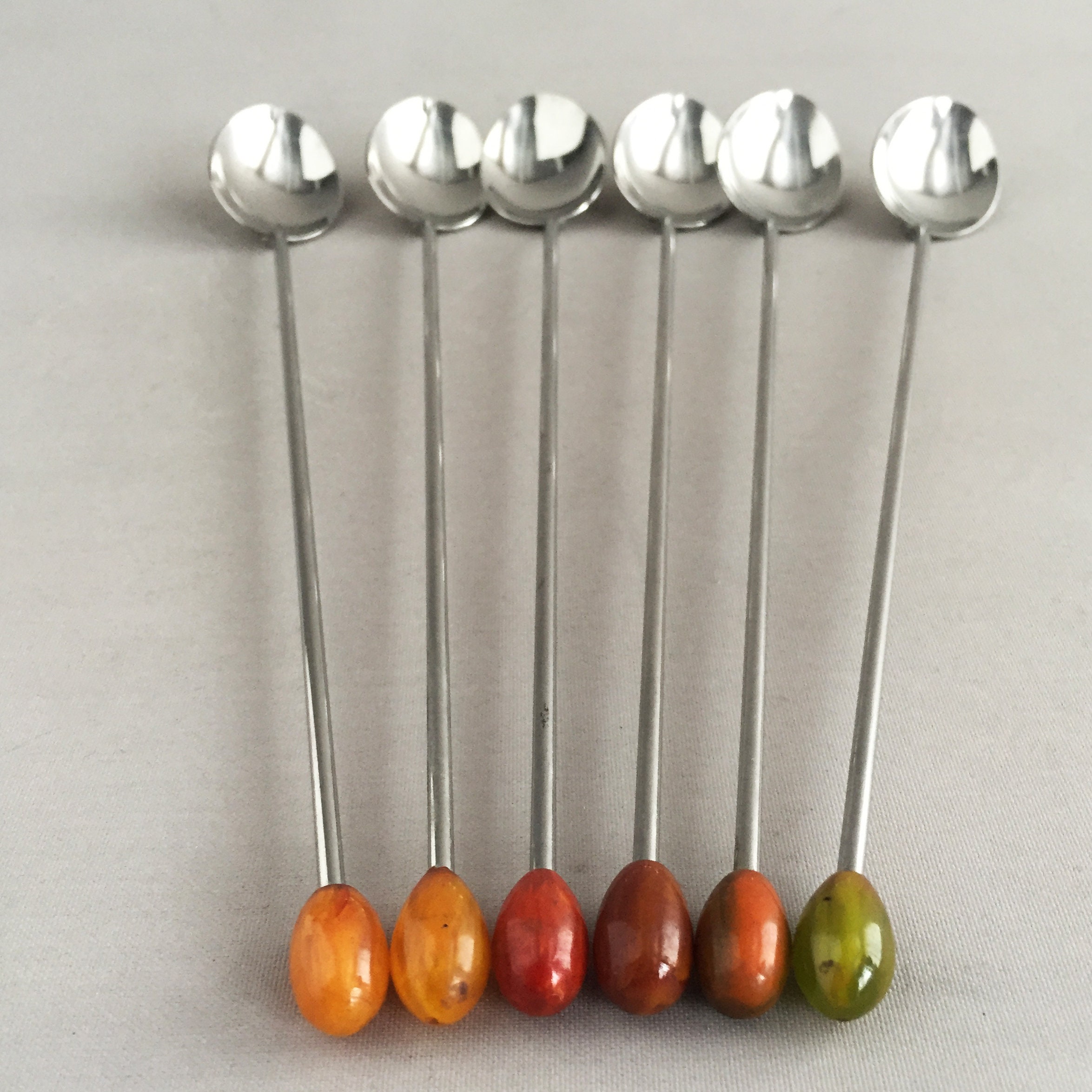 long stem bakelite spoons