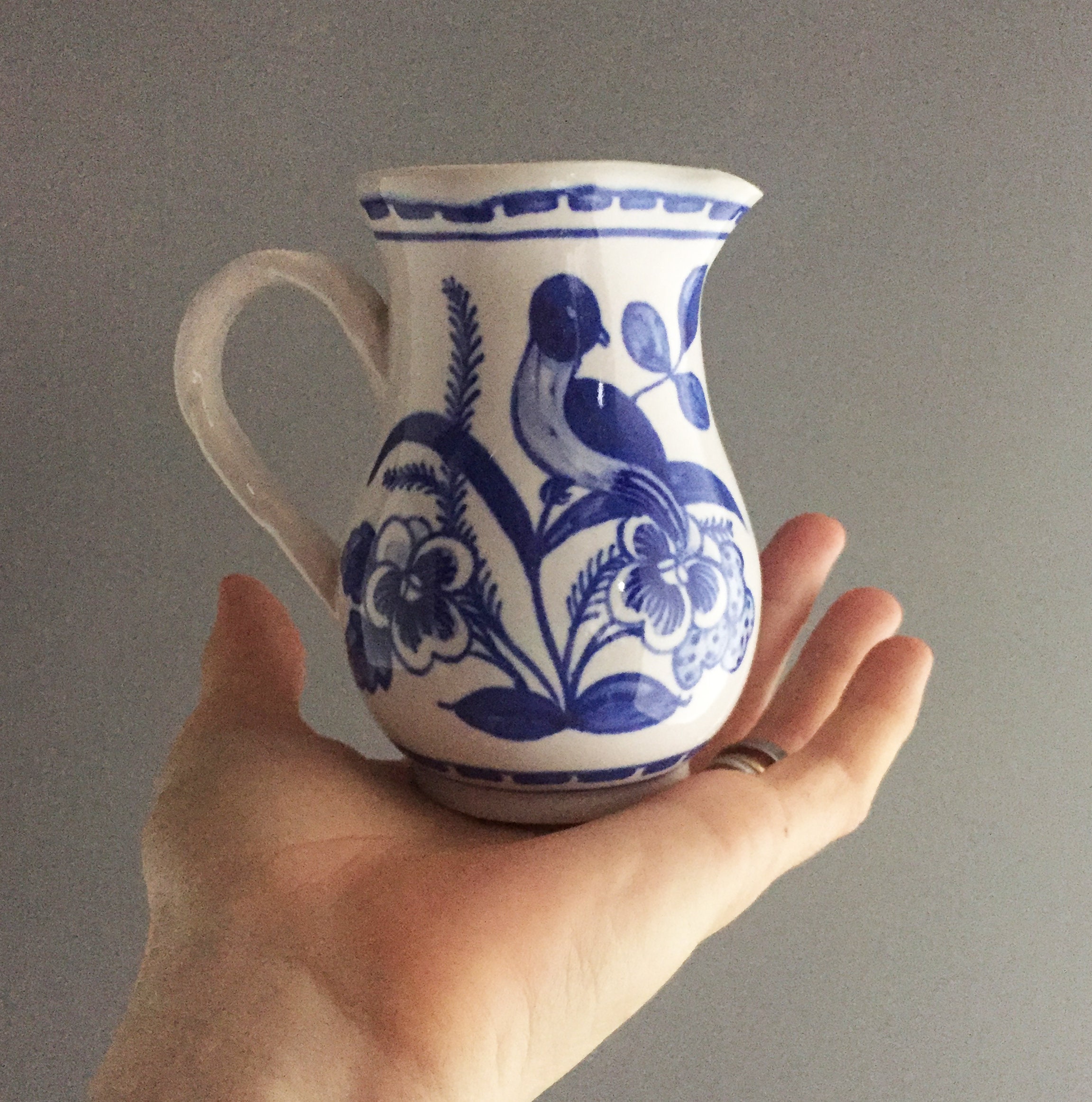 hand painted milk jug