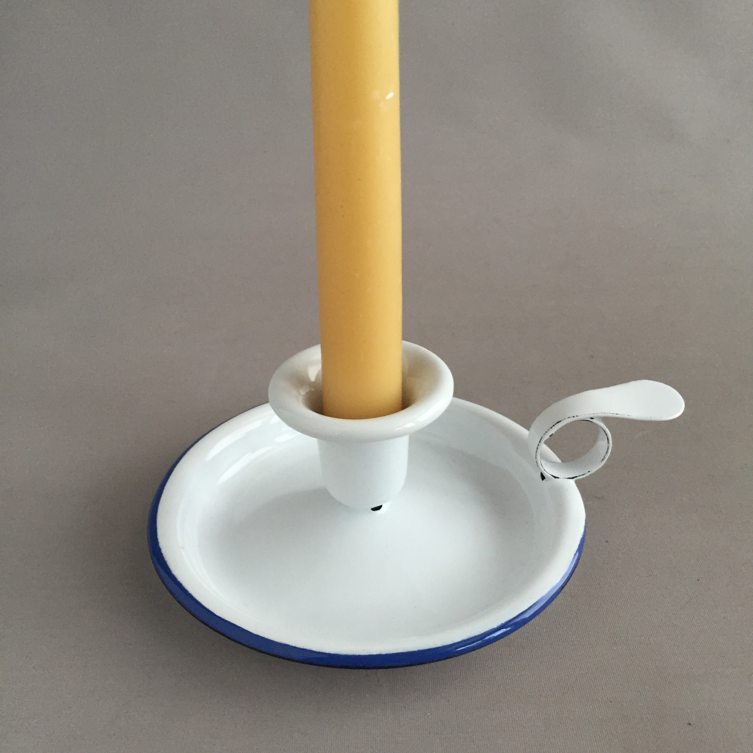 enamelware candle stick holder weewilliewinkie