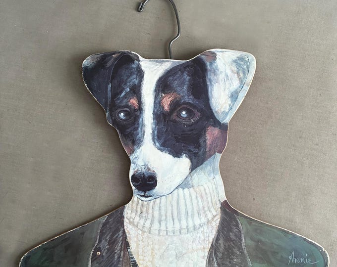 Jack Russell wooden art hanger by Annie Rhinehart