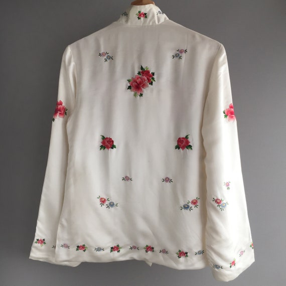 1940s pure silk embroidered jacket - image 3