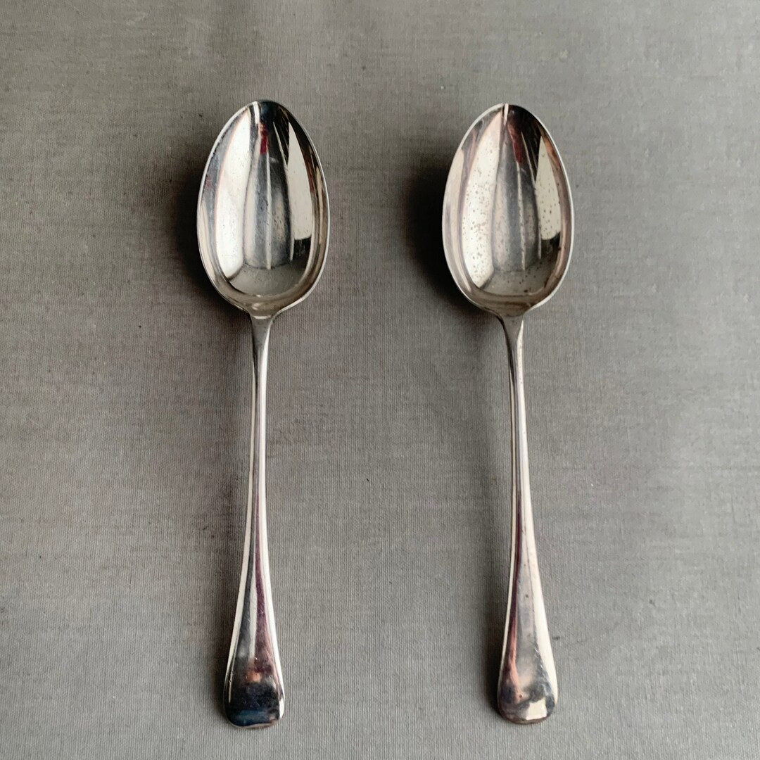 古い銀メッキのサービングスプーンのセット - Etsy 日本