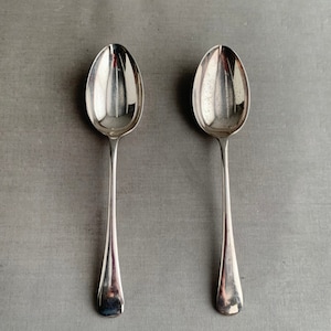 set of old silver plated serving spoons