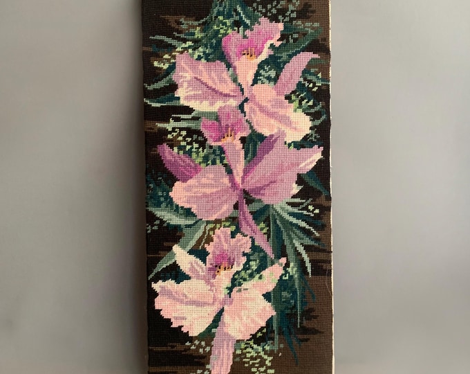 1950s/1960s handmade needlepoint / tapestry wall hanging