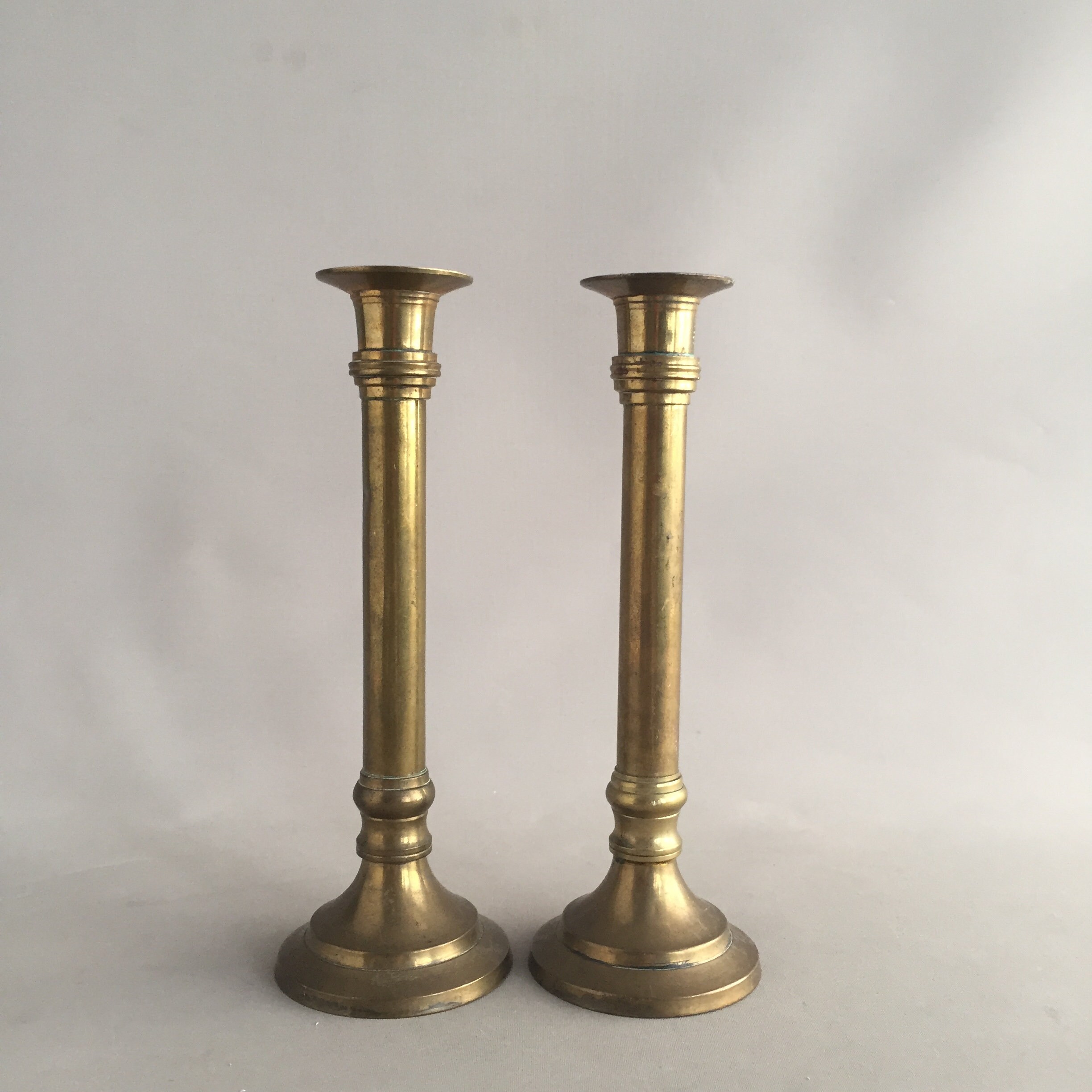 brass pillar candle stick holders