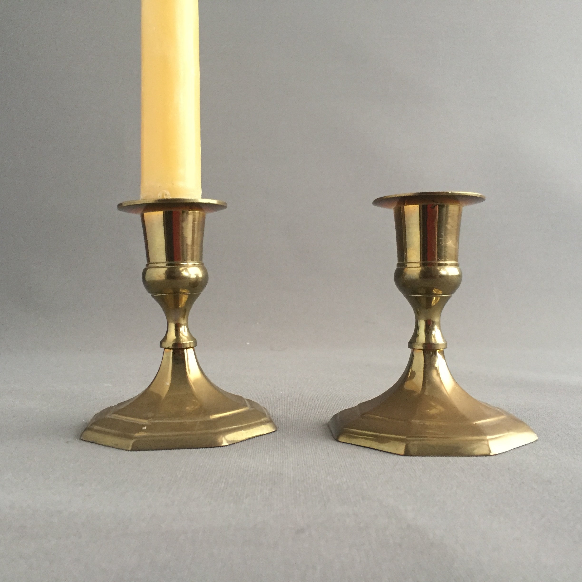 brass candle stick holders pair