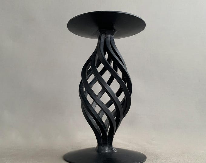 Gothic style wrought iron candle holder