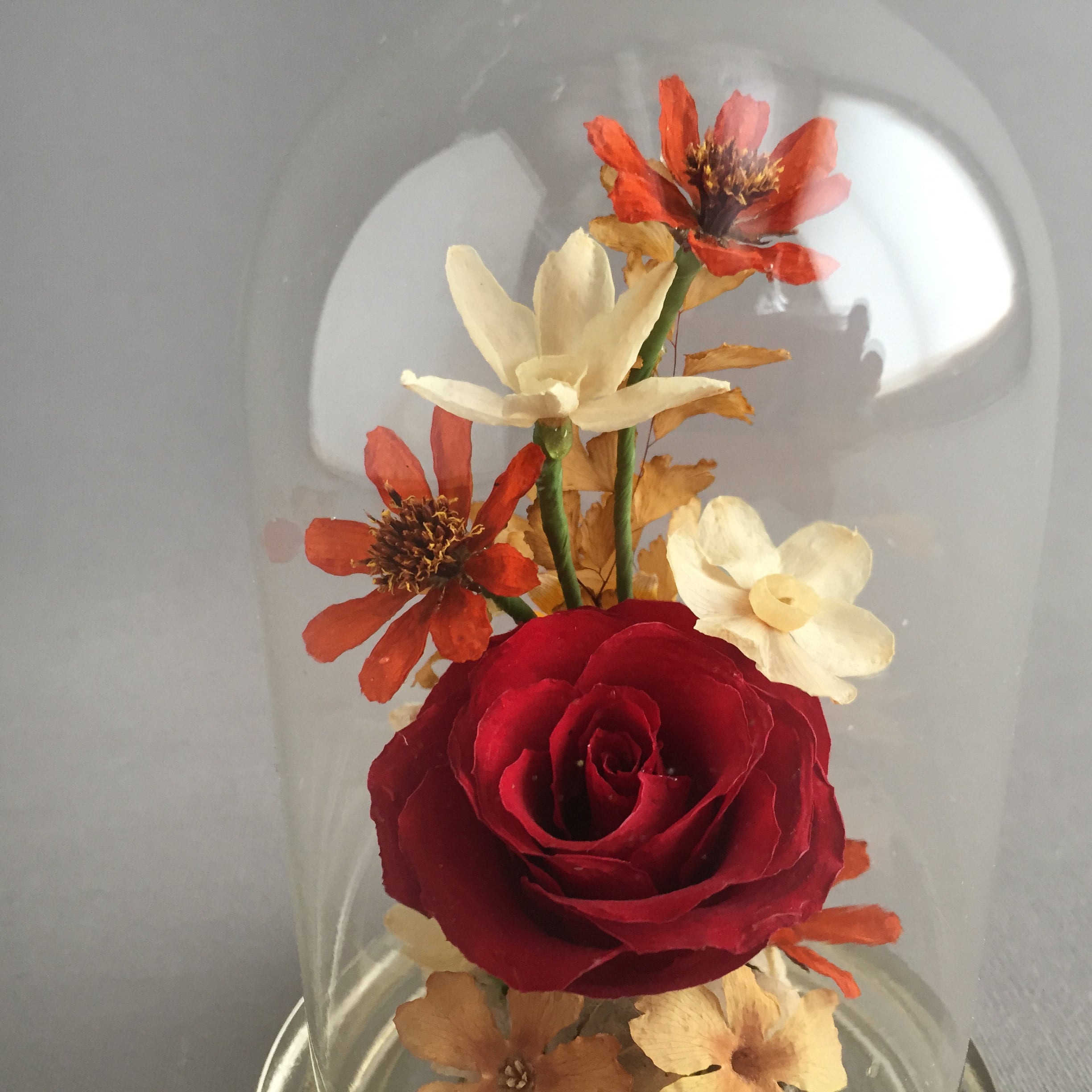 flower glass dome ornament