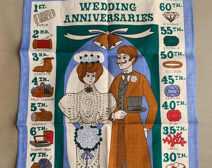irish linen wedding tea towel
