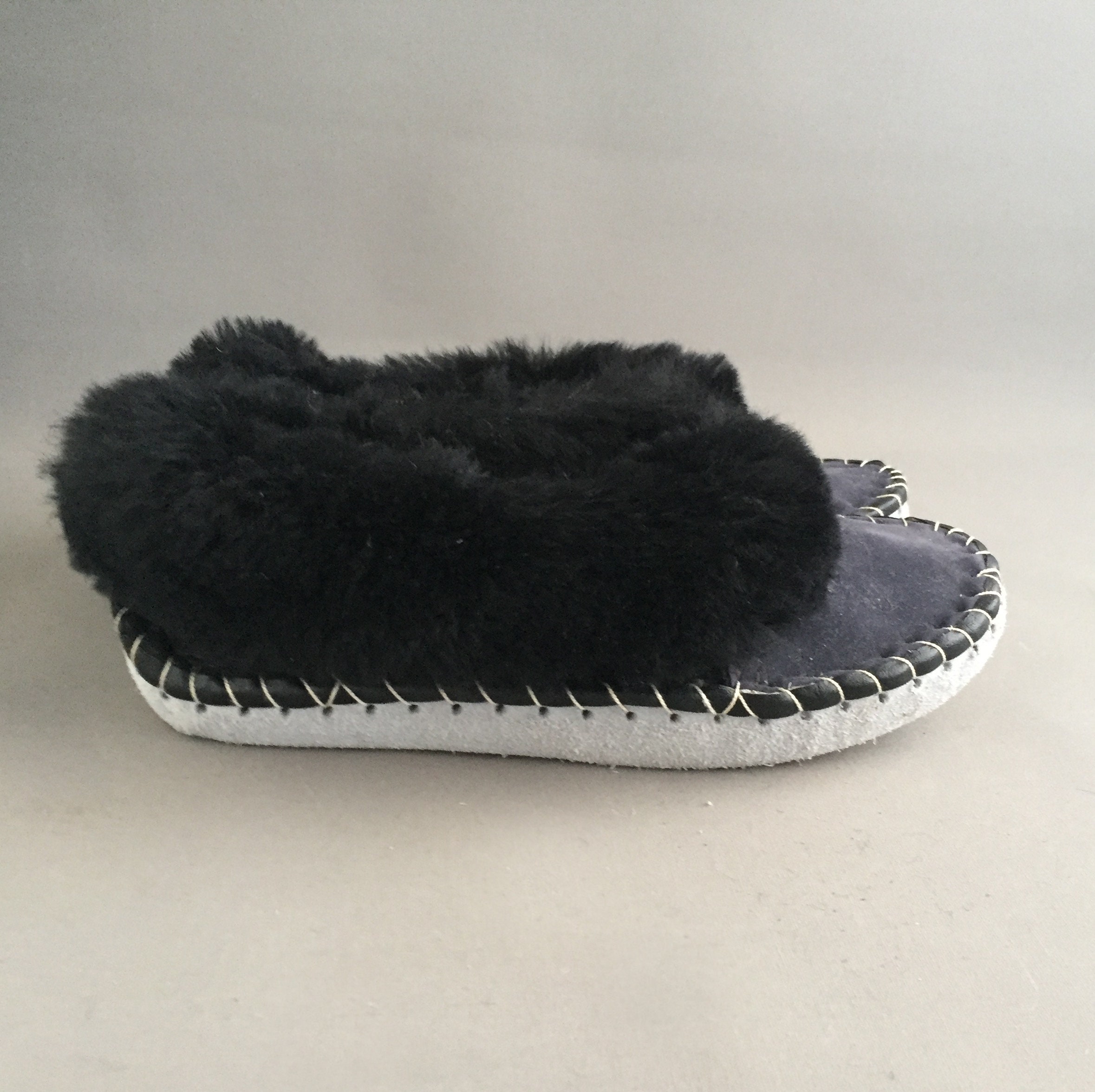 sheepskin and suede handmade slippers 42