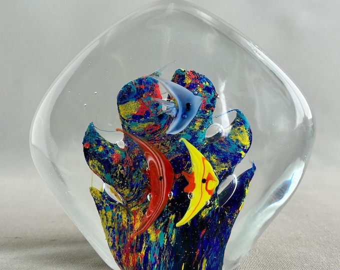 Murano glass aquarium paperweight