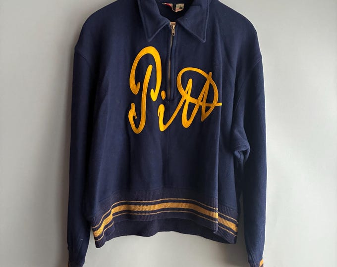 Vintage 1960's Pitt University Half Zip Jacket