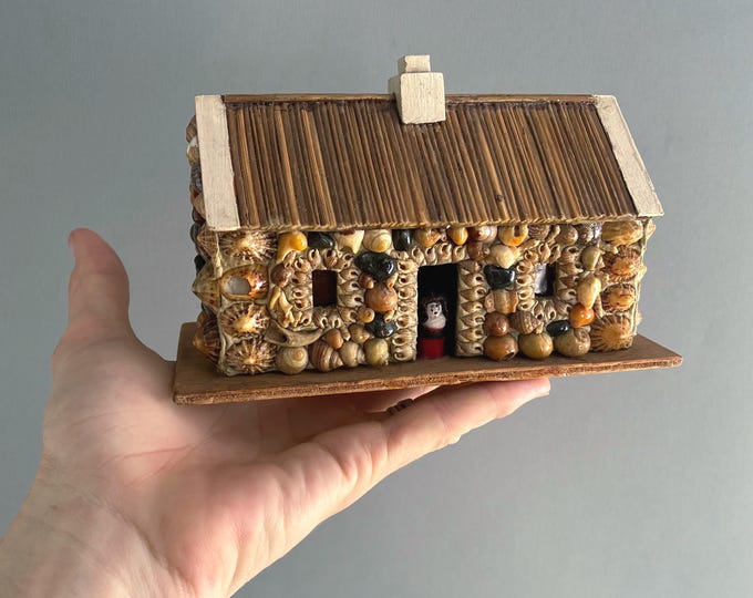 irish folk art shell house model