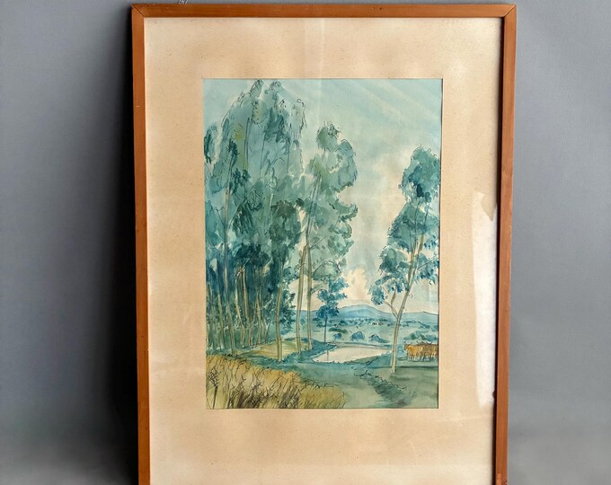 Framed water colour landscape painting