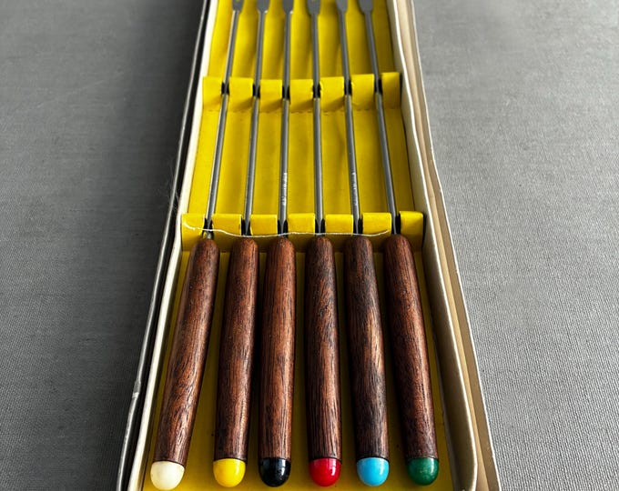 1960s fondue forks in original box