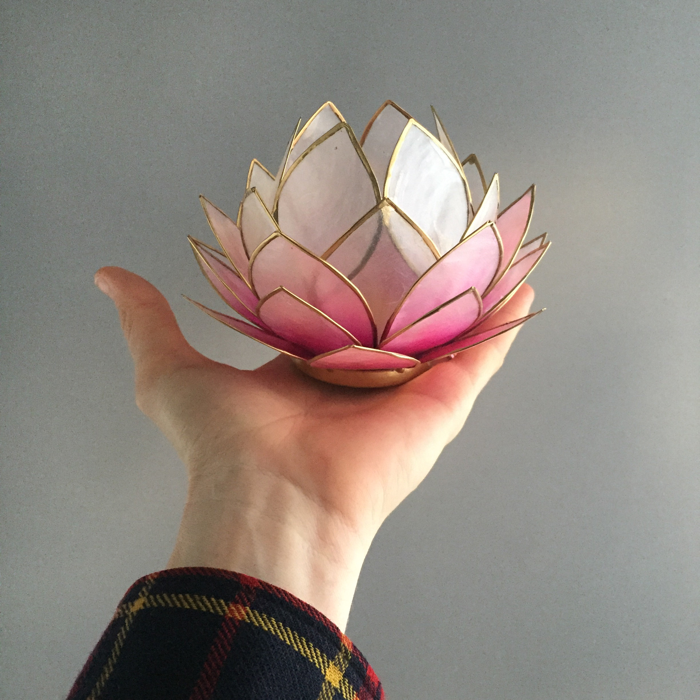 shell lotus flower tea light
