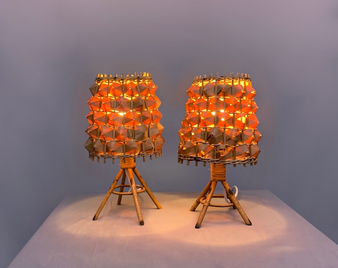 1950s Tiki table lamps