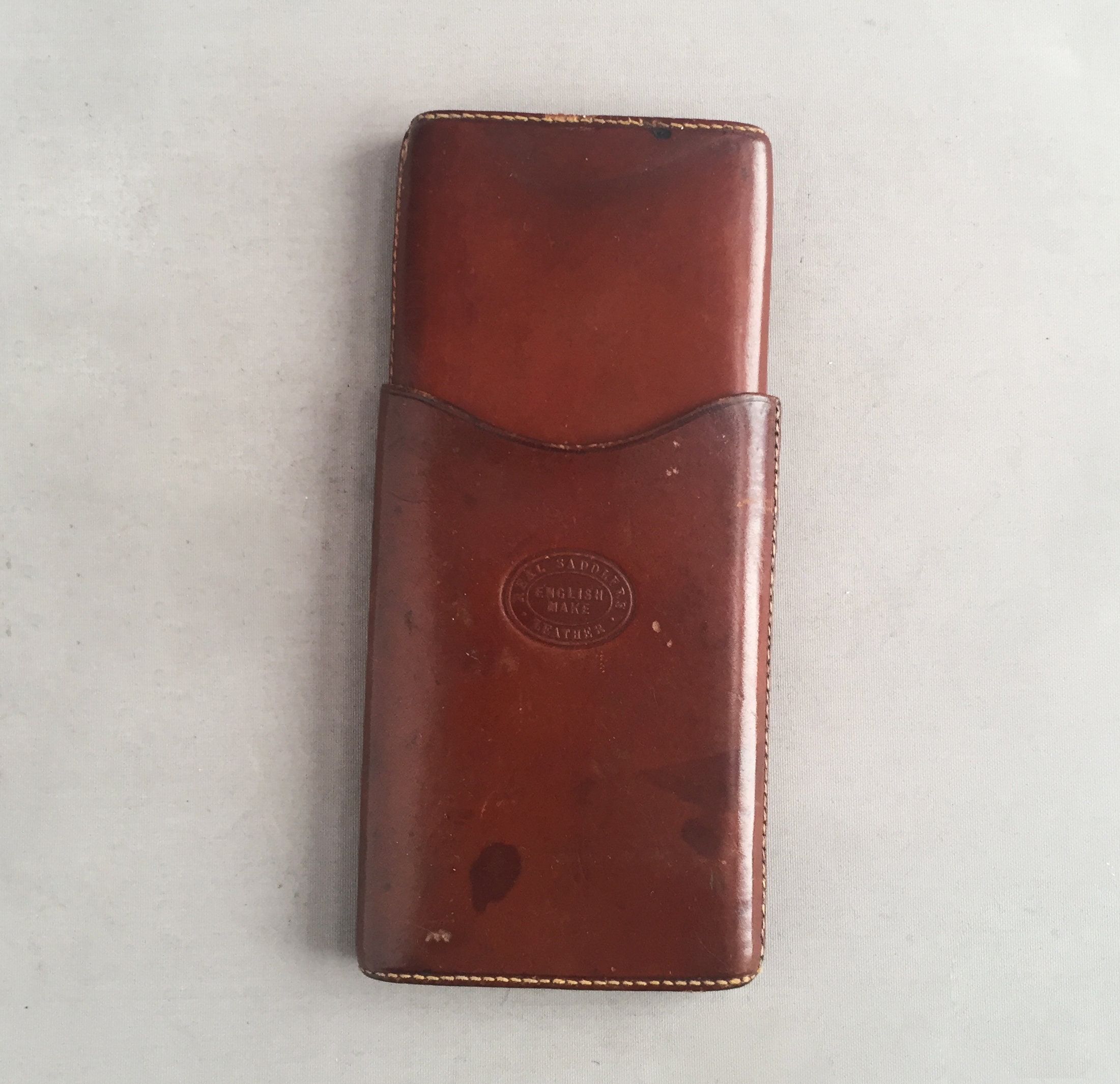 old leather cigarette case